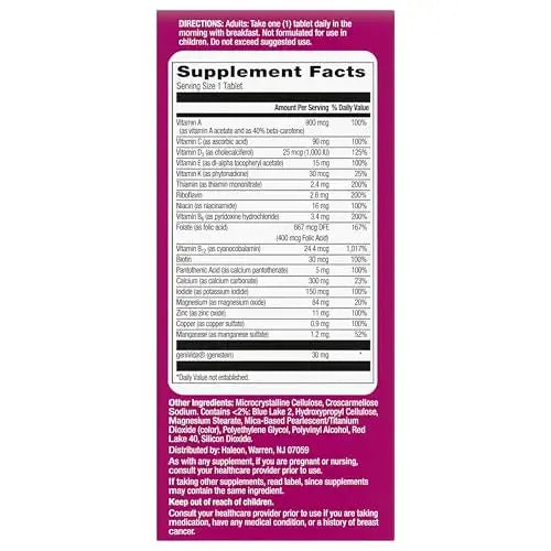 Centrum Complete Multivitamin Supplement + Hot Flash Support Menopause Support Tablets, with Clinically Studied geniVida, 30 Count Centrum Au supplements