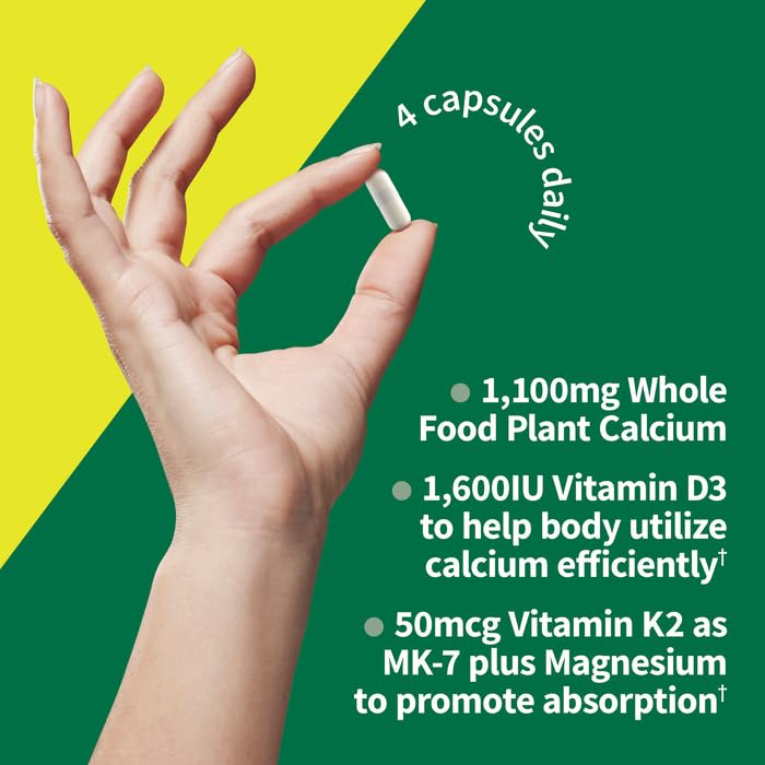 Garden of Life Raw Calcium Supplement for Women and Men - Vitamin Code Made from Whole Foods with Magnesium, K2, Vitamin D3 and Vitamin C