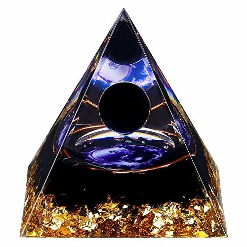 Yin Yang Healing Crystal Orgonite Pyramid - Tai Chi with Obsidian Ball - Taiji Reiki Chakra Meditation FENGSHUI-CAISHEN Au supplements