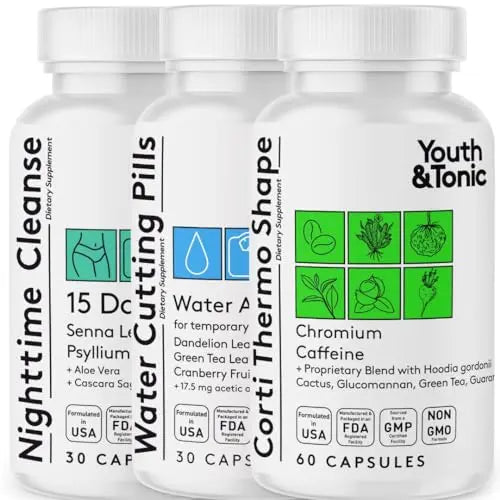 Sculpt Shred Cleanse Detox as 3x Action Diet Pills for Puffiness Belly Bloating & Loss of Waste Youth & Tonic Au supplements
