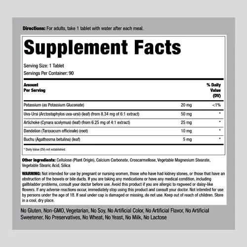 Water Pill | 90 Tablets | Super Strength | with Potassium | Non-GMO, Gluten Free Supplement Piping Rock Au supplements