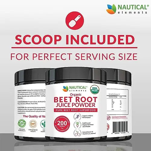 Beet Juice Powder Organic - Cold Pressed - 20:1 Concentrate - Concentrated Beet Root Nautical Elements Au supplements