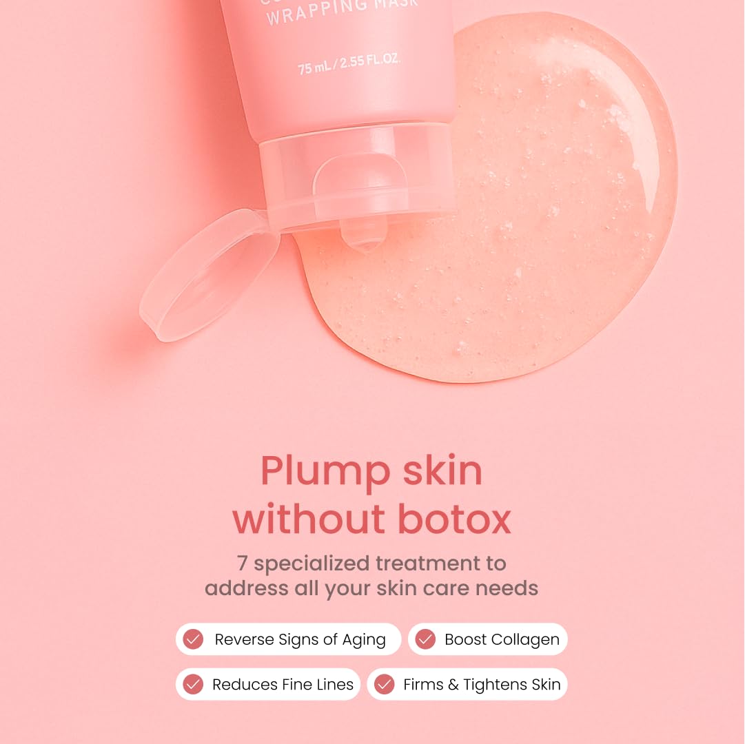 QUIA Collagen Wrapping Mask 75ml - Clinical +92% Firmer Appearance - Overnight Glass Skin Peel Off - Korean Skincare