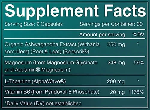 AshwaMag, 5 Clinically Studied Ingredients: Organic & Patented Ashwagandha, 2 Forms AshwaMag Au supplements