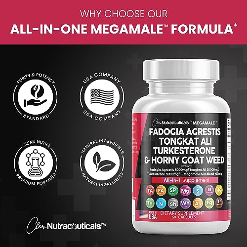 Fadogia Agrestis 5000mg Tongkat Ali 25000mg Turkesterone 5000mg Clean Nutraceuticals Au supplements