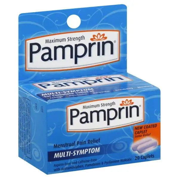 Pamprin, Menstrual Pain Relief Multi-Symptom Caplets, Maximum Strength, 20 Count Pamprin Au supplements
