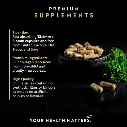 Premium Multi Collagen Protein Capsules with Type I, II, III - Includes Hydrolysed Grass Nutravita Au supplements