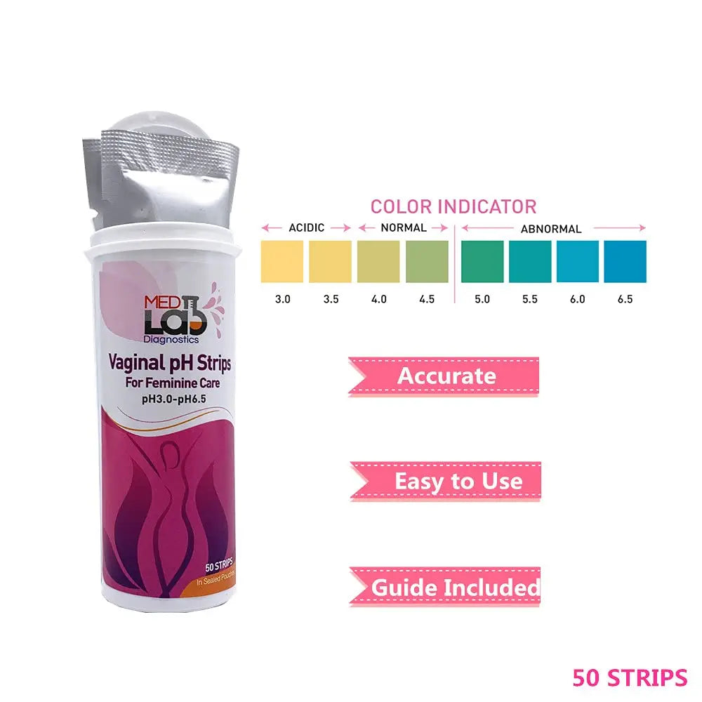 Vaginal ph Test Strips for Women(50 cnt). BV Bacterial Vaginosis and Yeast Infection Test Strips Med Lab Diagnostics Au supplements