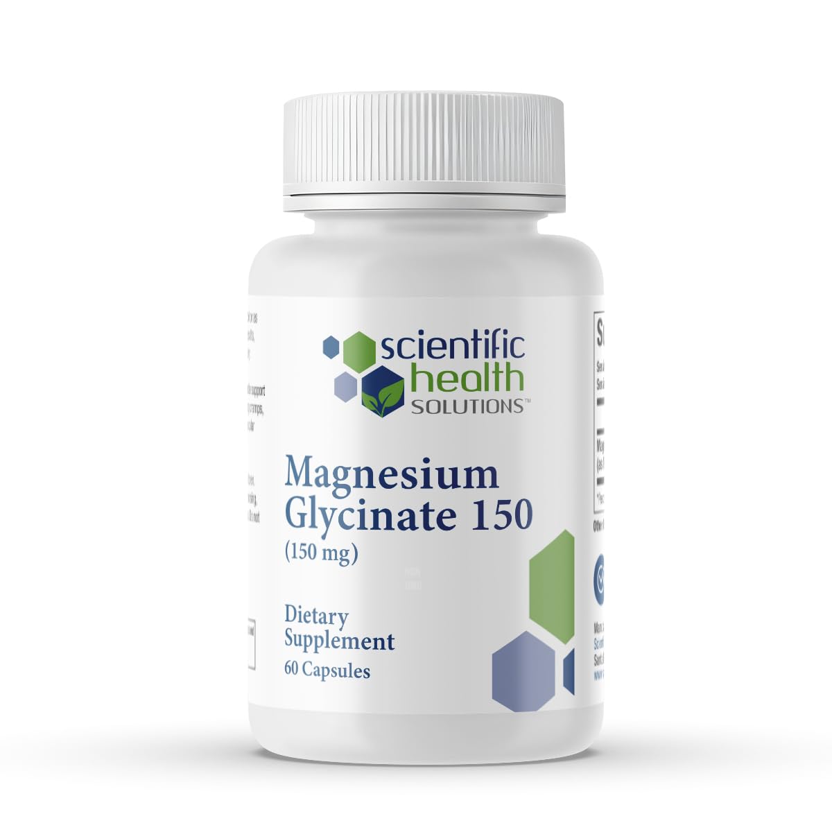 Scientific Health Solutions Magnesium Glycinate 150 mg – High‑Absorption Magnesium for Heart, Bone & Muscle Health – Supports Leg Cramps & Cardiovascular Function – Gentle on Stomach, Vegan, 60 Count Scientific Health Solutions Au supplements