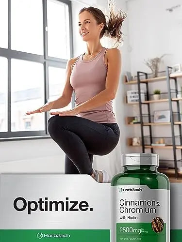 Cinnamon with Chromium Picolinate 2500mg | 250 Capsules | Plus Biotin | Vegetarian Horbäach Au supplements