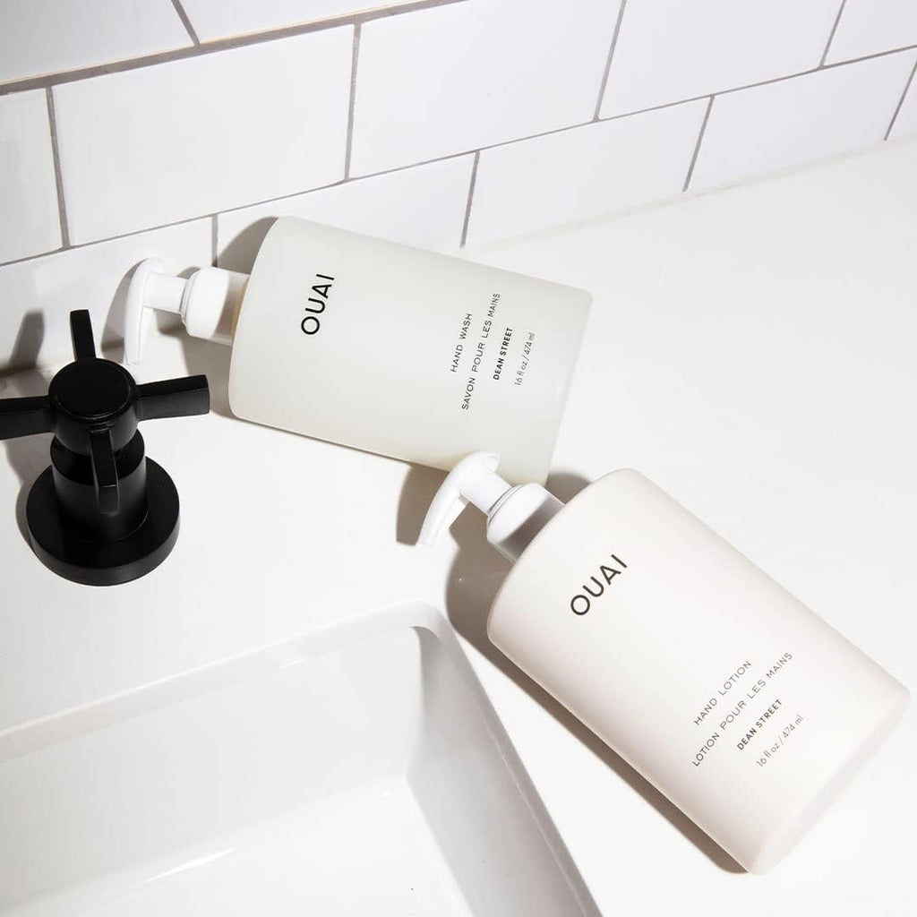 OUAI Hand Wash and Hand Lotion Set, Dean Street Scent - Moisturizes and Exfoliates with Daily Use - Made with Jojoba Esters, Avocado & Rosehip Oils (16 Fl Oz Each) OUAI Au supplements