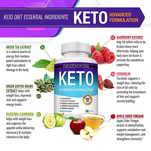 Toplux Keto Pills Ketosis Diet - Natural Ketosis Using Ketone & Ketogenic Diet, Support Toplux Au supplements