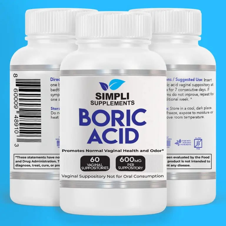 Simpli Supplements 60 Boric Acid Suppositories - Modern Support & Ancient Remedy - Scientifically Simpli Supplements Au supplements