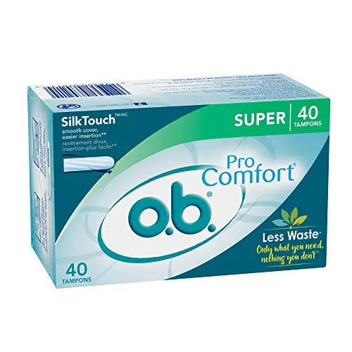o.b. Pro-Comfort Non-Applicator Tampons, Super Absorbancy, 40 Count (Pack of 1) o.b. Au supplements