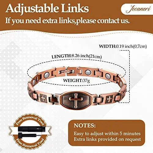 Jecanori Copper Bracelets for Women,Classic Magnetic Copper Bracelet,Valentine's Day Jecanori Au supplements