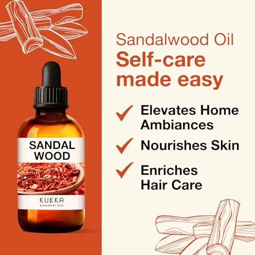 Kukka Sandalwood Essential Oils for Diffuser - 100% Natural Sandalwood Oil - Sandalwood Essential Oil KUKKA essential oils Au supplements
