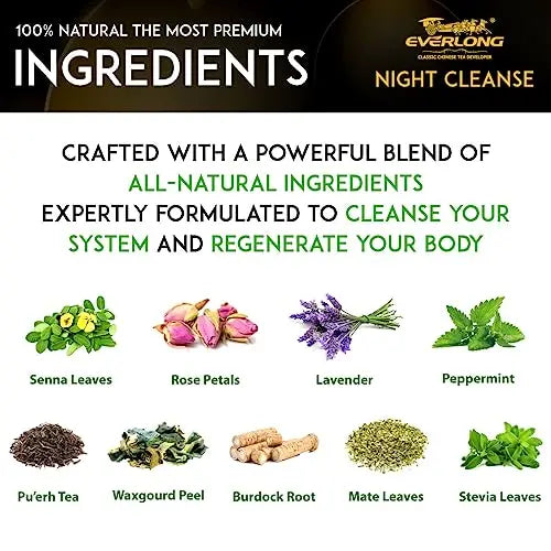 EVERLONG Detox Tea 28 Day Morning Boost Tea and Night Cleanse Tea, Burn Fat and Boost EVERLONG Au supplements