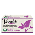 Veeda 100% Natural Cotton Applicator Free Tampons, 16 Count Super Absorbency unscented Veeda Au supplements