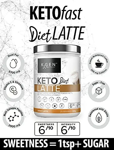 Instant Bulletproof Keto Coffee Creamer UK Made Collagen Latte | Butter Powder, Coconut MCTs & Vitamin C K GEN ketogenic enhancement Au supplements