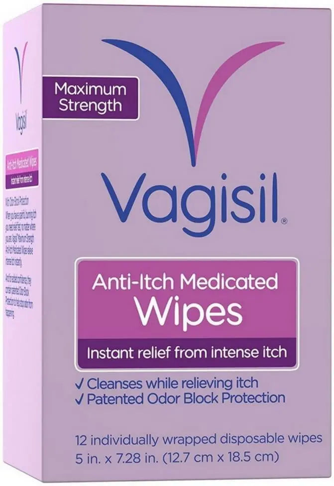 Vagisil Anti-Itch Medicated Wipes, Maximum Strength 12 ea (Pack of 6) Vagisil Au supplements