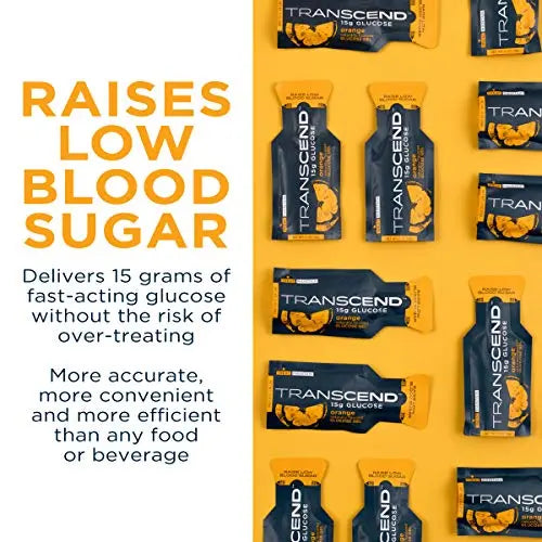 Transcend Glucose Gel Packs - Orange, 60 Pack (1.1oz Each) - FSA/HSA Transcend Au supplements