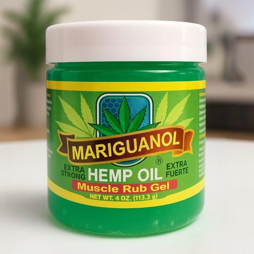 Mariguanol Extra Strong Muscle Rub Gel with Hemp Oil, Menthol & Camphor – Cooling, Fast-Absorbing Topical Gel for Post-Workout Active Lifestyles – Net Wt. (4 Ounce (Pack of 1)) MARIGUANOL Au supplements
