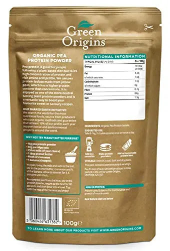 Green Origins Organic Pea Protein Powder 100g Green Origins Au supplements