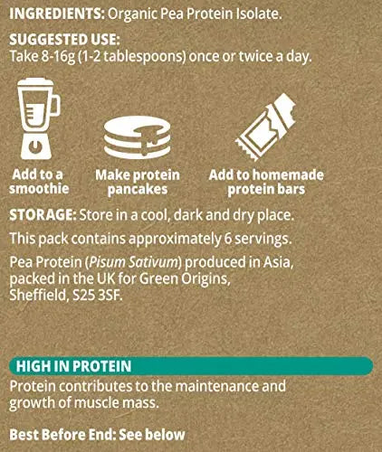 Green Origins Organic Pea Protein Powder 100g Green Origins Au supplements