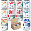 CELSIUS Energy Drink |Functional Essential Energy Drink Peach Vibe, Tropical and Arctic 