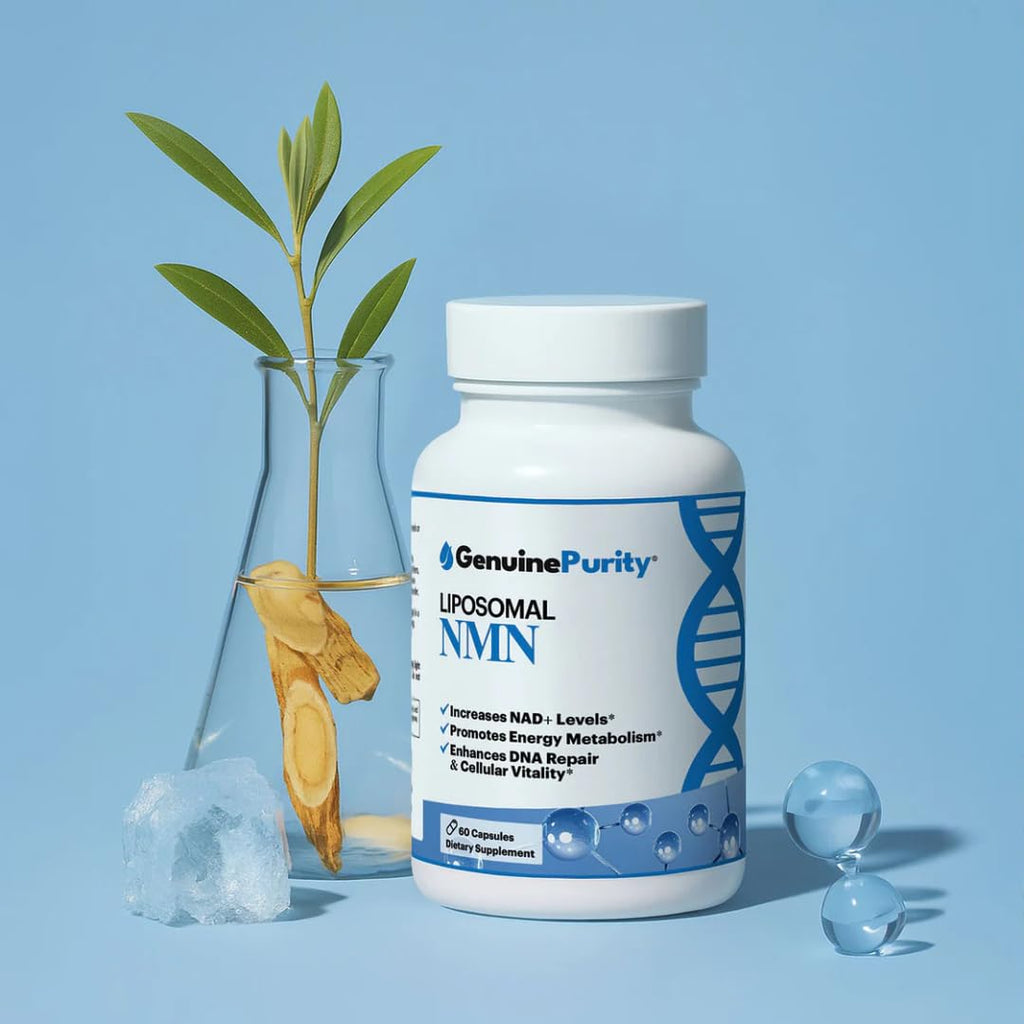GenuinePurity - 250mg Liposomal NMN Supplement - 60 Vegan Capsules to Support NAD+ Production, Cellular Energy & Healthy Aging - Nicotinamide Mononucleotide for Metabolic Wellness & Immune Support GenuinePurity Au supplements