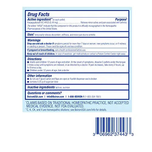 Boiron Harpagophytum 6C Homeopathic Medicine for Arthritis Pain Relief, Pain, Stiffness, Discomfort Boiron Au supplements