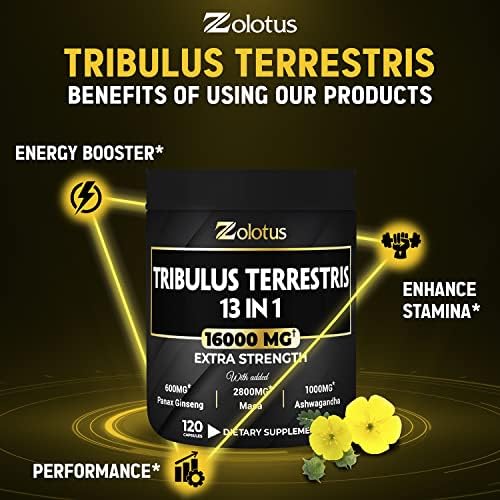 13in1 Tribulus Terrestris Capsules - 16000mg Per Serving with Maca, Horny Goat Weed Zolotus Au supplements