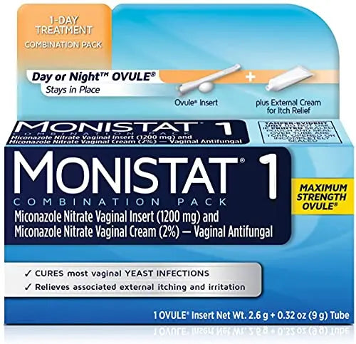 Monistat 1-Day | Day or Night Combination | Yeast Infection Treatment, Prefilled, 1 Pack Monistat Au supplements