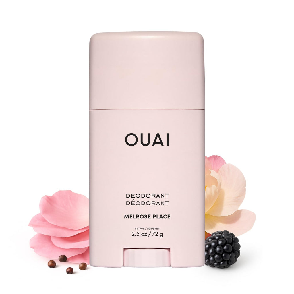 OUAI Aluminum Free Deodorant - Women's Deodorant with 24-Hour Odor Control & Invisible Application - Enriched with Notes of Rose, Berry, Lychee & Pink Peppercorn - Melrose Place (2.5 oz) OUAI Au supplements