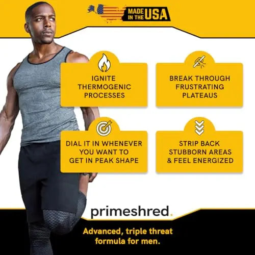 PrimeShred Fat Burner Pills for Men, Triple Action Weight Loss Supplement with Caffeine PrimeShred Au supplements
