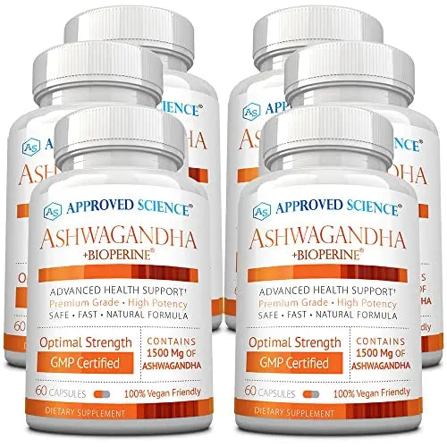 Approved Science® Ashwagandha 1500mg with Bioperine® and Ginger- Alleviate Sleepless Approved Science Au supplements