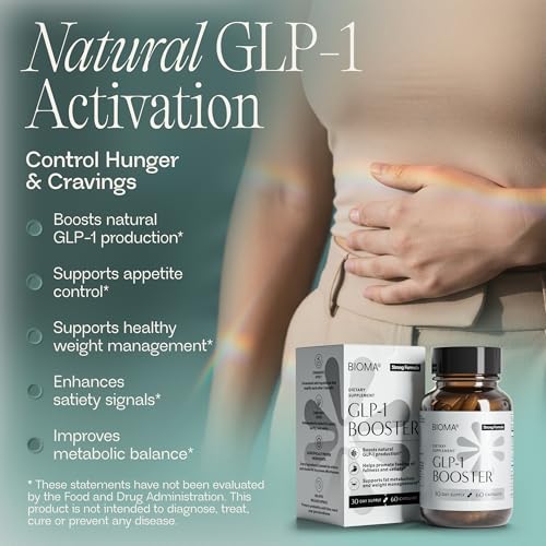 BIOMA GLP-1 Booster - Natural Appetite Control Supplement with Clinically Proven Probiotics, Prebiotics & Postbiotics - Support Weight Management & Satiety, (60 Capsules - 30 Day Supply) BIOMA Au supplements