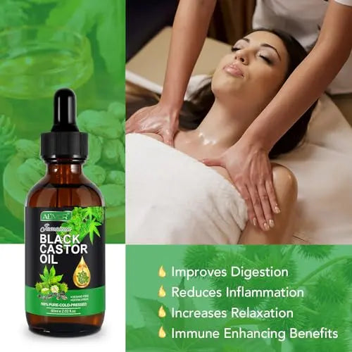 ALIVER Jamaican Black Castor Oil (2 Pack), Jamaican Castor Oil Organic Cold Pressed Unrefined ALIVER Au supplements