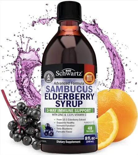 Elderberry Syrup for Kids and Adults - Natural Immune Support with Zinc and Vitamin C BioSchwartz Au supplements