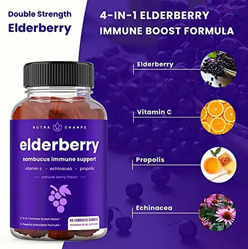 NutraChamps Elderberry Gummies with Vitamin C, Propolis & Echinacea NutraChamps Au supplements