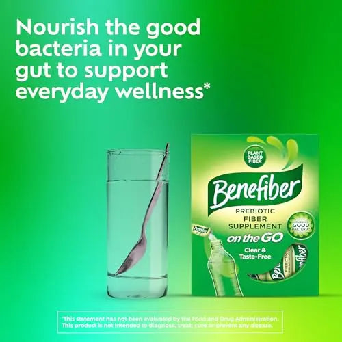 Benefiber On The Go Prebiotic Fiber Supplement Powder for Digestive Health, Daily Fiber, Unflavored - 28 Sticks (3.92 Ounces) Benefiber Au supplements