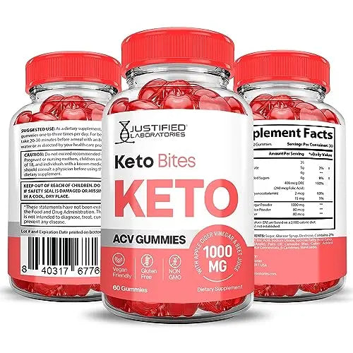 Justified Laboratories Keto Bites Keto ACV Gummies 1000MG Vegan Non GMO with Pomegranate Justified Laboratories Au supplements