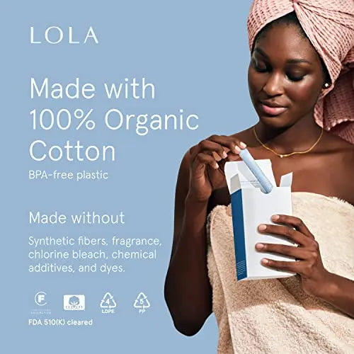 LOLA Organic Cotton Tampons, 60 Count - Tampons Regular, Period Feminine Hygiene Products LOLA Au supplements