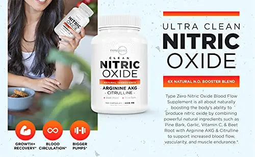 Type Zero Nitric Oxide 6X Booster, 150 Veggie Capsules - Natural Supplement - Beetroot Type Zero Au supplements