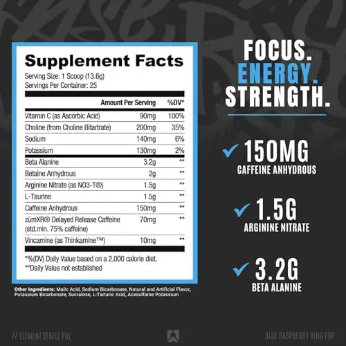 Ryse Element Series Pre-Workout | Everyday Pre-Workout | Beta Alanine, NO3-T Nitrates RYSE Up Supplements Au supplements