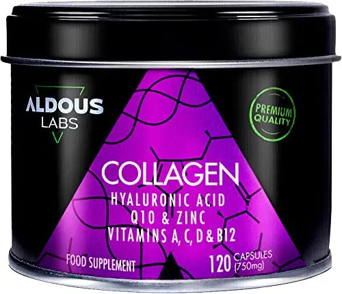 120 Capsules - Collagen with Hyaluronic Acid + Coenzyme Q10 + Vitamin C, A, D and B12 + Zinc Aldous Labs Au supplements