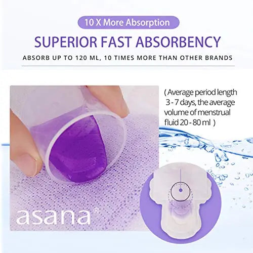 Asana Natural Teen Period Pads Combo Pack (Mini, Mini Long, Liner, and Women Reg - Chlorine Free Asana Au supplements