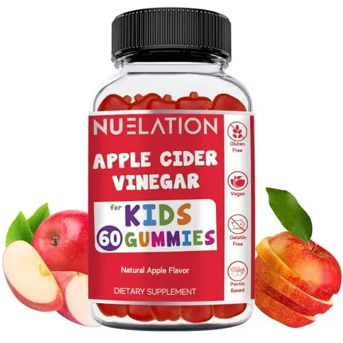 NUELATION Apple Cider Vinegar Gummies for Kids, 60 Servings. Gluten Free, Vegan and Gelatin NUELATION Au supplements