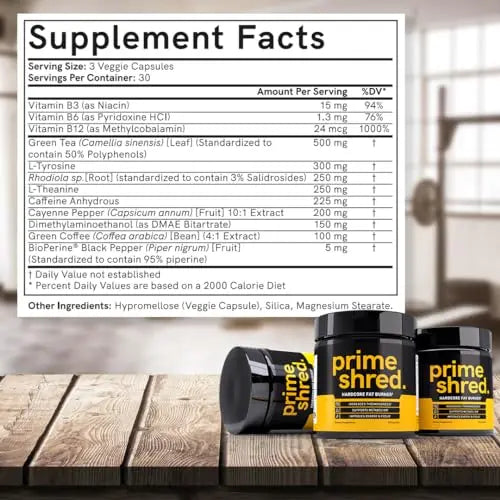PrimeShred Fat Burner Pills for Men, Triple Action Weight Loss Supplement with Caffeine PrimeShred Au supplements