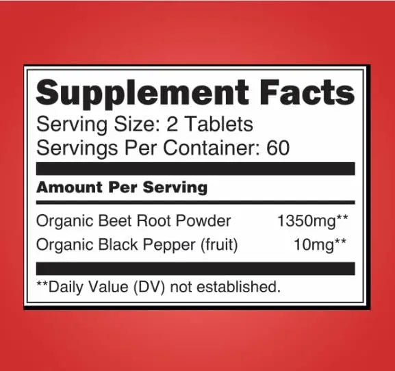 Organic Beet Root Powder 1350mg with Black Pepper-Nitric Oxide Booster, Digestive System Blossom Nature Au supplements